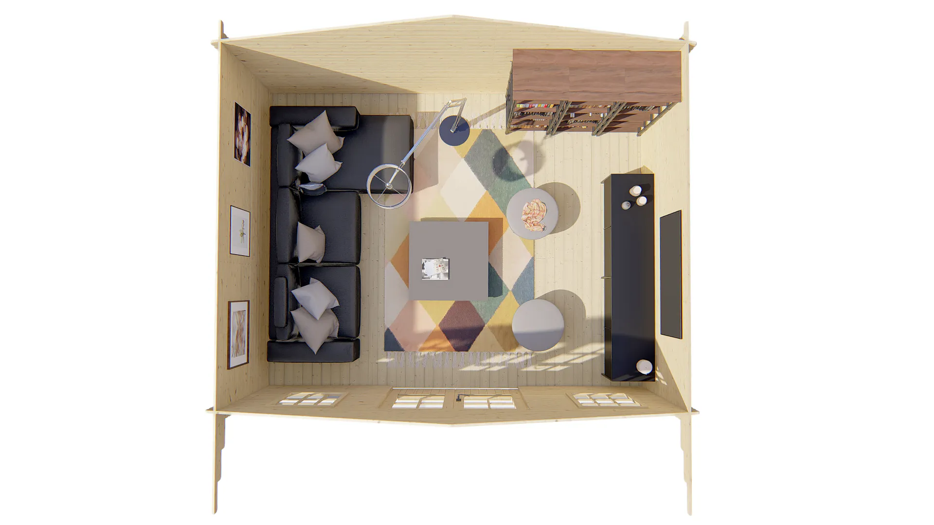 Tuinhuis Veltem van bovenaf